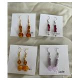 HHC574 - Myrna Lee Chang Carnelian, Jade, Pearl, & Lucite Beaded Earrings HHC574 - Myrna Lee Chang Carnelian, Jade, Pearl, & Lucite Beaded Earrings