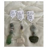HHC578 - Myrna Lee Chang Snake & Fu Dog Jade, Pewter, & Jasper Beaded Pendants HHC578 - Myrna Lee Chang Snake & Fu Dog Jade, Pewter, & Jasper Beaded Pendants