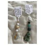 HHC580 - Myrna Lee Chang Jade Monkey & Agate Beaded Pendants HHC580 - Myrna Lee Chang Jade Monkey & Agate Beaded Pendants