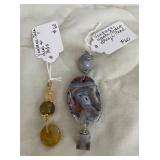 HHC588 - Myrna Lee Chang Jade, Druzi, & Agate Pendants HHC588 - Myrna Lee Chang Jade, Druzi, & Agate Pendants