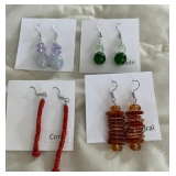 HHC545 - Myrna Lee Chang Jade & Coral Beaded Earrings HHC545 - Myrna Lee Chang Jade & Coral Beaded Earrings