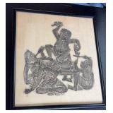 KFA007-Thai temple rubbing of drinking men KFA007-Thai temple rubbing of drinking men