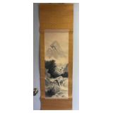 KFA015-Beautiful original landscape painting on silk Japanese hanging scroll KFA015-Beautiful original landscape painting on silk Japanese hanging scroll