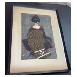 KFA025-Framed Japanese modern color woodblock print by Kiyoshi Saito, Kurashiki Okayama KFA025-Framed Japanese modern color woodblock print by Kiyoshi Saito, Kurashiki Okayama
