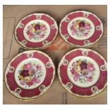 KFA086- 8 Black Knight Porcelain Floral Plates KFA086- 8 Black Knight Porcelain Floral Plates