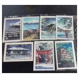 KFA090-Japanese woodblock prints by Kawase Hasui, 9 set KFA090-Japanese woodblock prints by Kawase Hasui, 9 set