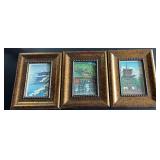 KFA093-Framed Japanese woodblock prints by Kawase Hasui, 3 set KFA093-Framed Japanese woodblock prints by Kawase Hasui, 3 set