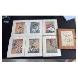 KFA097-“Flowers & Birds” by Hiroshige and Hokusai, 6 Japanese woodblock prints KFA097-“Flowers & Birds” by Hiroshige and Hokusai, 6 Japanese woodblock prints