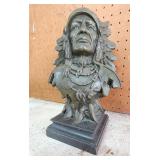 KFA130 - Bronze Bust Of Native American Indian Warrior Chief KFA130 - Bronze Bust Of Native American Indian Warrior Chief