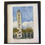 KKT034 - Unknown Artist (possible) Original Watercolor of Aloha Tower KKT034 - Unknown Artist (possible) Original Watercolor of Aloha Tower