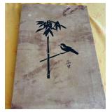 KKT041-Chinese ink painting of bird perched on bamboo tree KKT041-Chinese ink painting of bird perched on bamboo tree