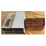 KKT069-Cutco Knife Storage Oak Block with set of 46 knives KKT069-Cutco Knife Storage Oak Block with set of 46 knives