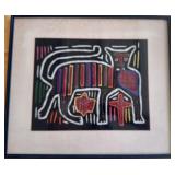 KKT191 - Beautiful Framed Handmade Panamanian Mola KKT191 - Beautiful Framed Handmade Panamanian Mola