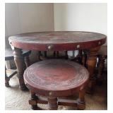 KKT222 - Leather Top Round Table with set of Chairs KKT222 - Leather Top Round Table with set of Chairs