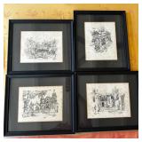KKT311 - Garetta Lamore Framed Peru Inked Buildings Set Of 4 KKT311 - Garetta Lamore Framed Peru Inked Buildings Set Of 4