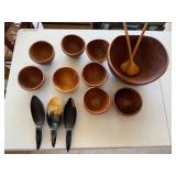 KKT355 Handcrafted Teak Wood Bowl Set with Resin Scoops KKT355 Handcrafted Teak Wood Bowl Set with Resin Scoops