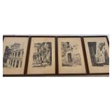 KKT359-Ink drawing prints of places in Columbia KKT359-Ink drawing prints of places in Columbia