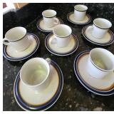 KKT368 - Stoneware Coffee Cups and Saucers KKT368 - Stoneware Coffee Cups and Saucers