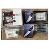 KKT444 - Wustof & Cutco Knives - Steak Knife And Cutlery Set With Sharpener And Wall Rack KKT444 - Wustof & Cutco Knives - Steak Knife And Cutlery Set With Sharpener And Wall Rack