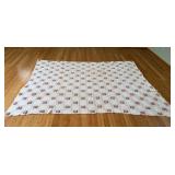 MMM036 Large Vintage Pink Rosette Crocheted Blanket/Spread