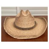 MMM055 Texas Gold Natural Fiber Woven Cowboy Hat Size L