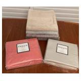 MMM056 Two Twin Sized Charter Club Damask Sheet Sets (New) & Four Bath Towels