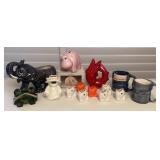 MMM081 Vintage Ceramic Hobbyist Vases, Mugs, Eyeglass Holder & Bank