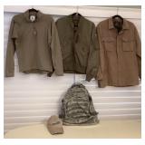 MMM095 Military Camouflage Backpack, Two Men’s Jackets, Pullover & NASCAR Cap