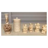 MMM110 Asian Bone Colored Resin? Carved Collectibles 