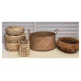 MMM111 Hawaiian Themed Hand Woven Natural Fiber Baskets