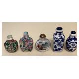MMM128 Five Chinese Snuff Bottles