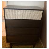 MMM134 Vintage Black Wooden Chest Of Drawers
