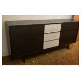 MMM137 Vintage Black Wooden Nine Drawer Dresser