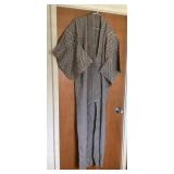 MMM141 Women’s Vintage Black & White Checkered Japanese Kimono