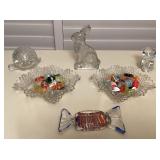 MMM157 Art Glass Fenton Bear, Blown Glass Candy, Bunny Candy Holder & More!