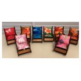 MMM167 Eight Vintage Rocking Chair Shaped Pincushions & Notions Storage New