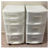 MMM187 Two Plastic Chest Of Drawers Storage