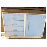 MMM207 Mystery Metal Cabinet Full Of Home Improvement Items & Car Manuals