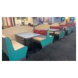 CCS133 - 5 Booth Chairs + 4 Tables (Set Makes 4 Complete Booths) CCS133 - 5 Booth Chairs + 4 Tables (Set Makes 4 Complete Booths)