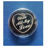 KFE028 - “With All My Love” Heart Fine Silver Medallion