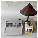 KFE032 Brother Electronic Typewriter + Correction Tape, Vintage Lamp, LED Porch Light