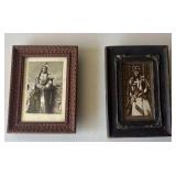 KFE036 Two Antique Native American Photos W/ Wood Frames