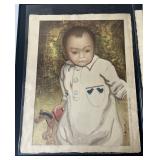 KFE043 "Painting Of A Boy" Original Print by Hiroshi Yoshida (1 Of 2)