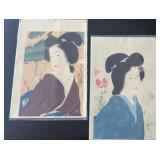 KFE046-2ea Fine Art Wood Block Prints By Kiyokata Kaburagi