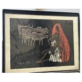 KFE047 Kiyoshi Saito Signed Limited Edition Japanese Color Woodblock-India (A) 1968