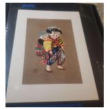 KFE064- "Children In Aizu" Kiyoshi Saito Signed Reprint Japanese Woodblock