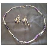 HKM026- Purple Handmade Necklace & Earrings HKM026- Purple Handmade Necklace & Earrings