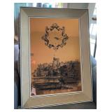 HKM037 - Framed Copper Clock With Etched Windsor Castle  HKM037 - Framed Copper Clock With Etched Windsor Castle