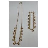 HKM070-Matching Gold Necklace and Bracelet HKM070-Matching Gold Necklace and Bracelet