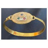 HKM074 - Gold Bangle With Gemstones  HKM074 - Gold Bangle With Gemstones